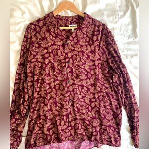 Abound long sleeve casual button down viscose shirt - Extra Large